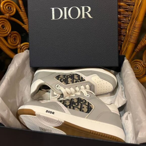 DIOR (Dior) B27 Low 'Dior Oblique Galaxy' Leather Fabric with Logo Print - Picture 1 of 3